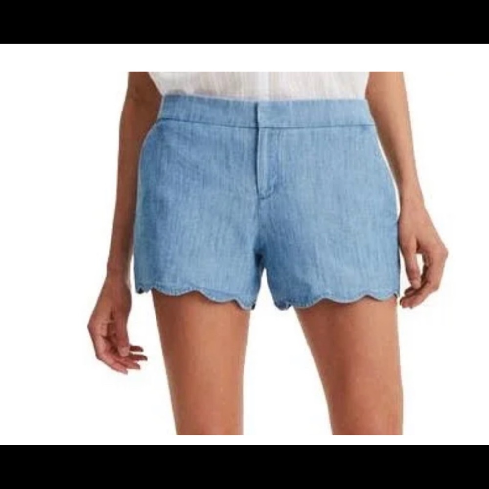 Club Monaco scalloped denim shorts XS